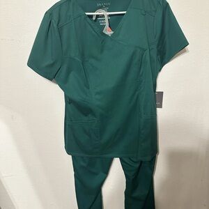 Jaanuu Green Scrub Top and Bottom set